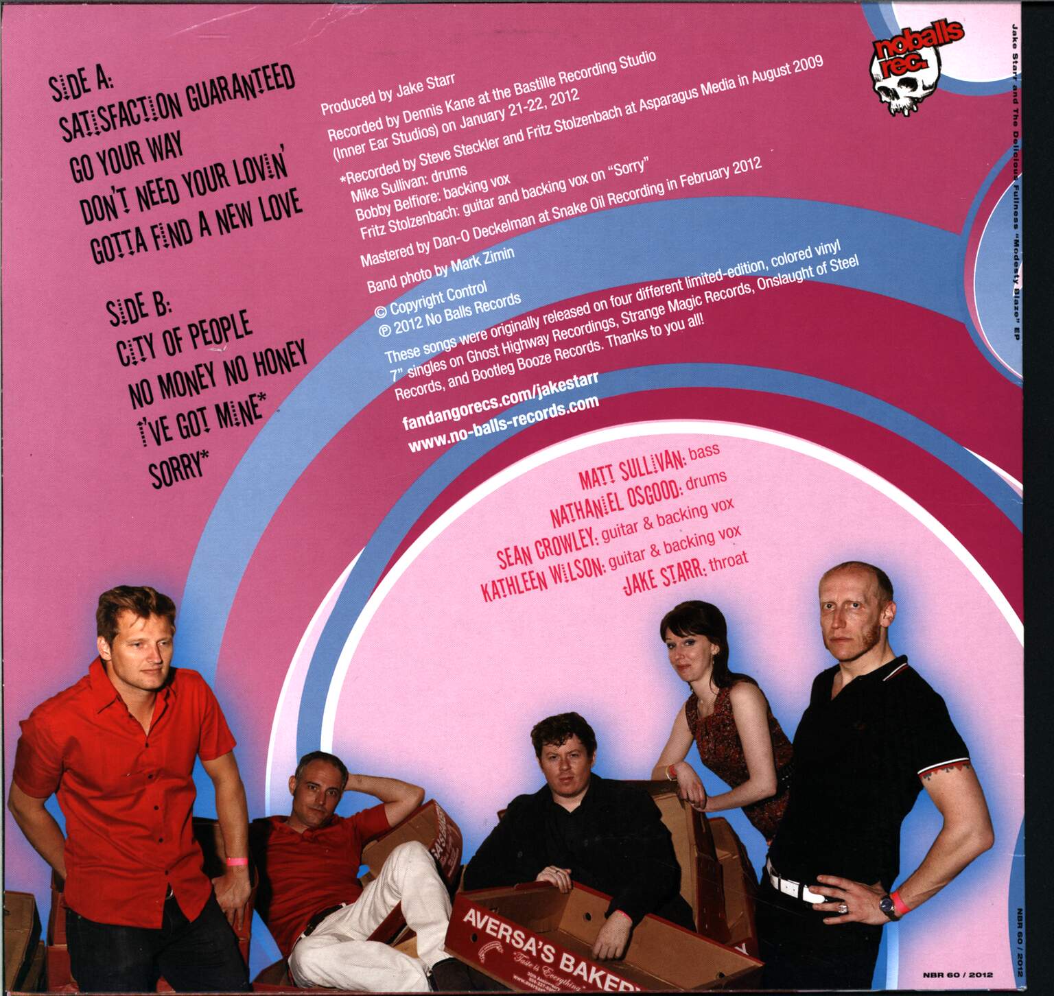 Jake Starr And The Delicious Fullness: Modesty Blaze, 1×10" Vinyl EP