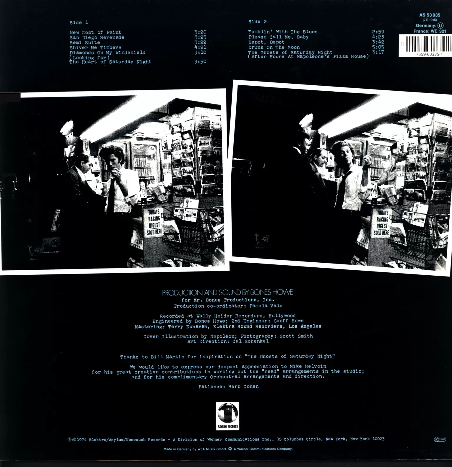 Tom Waits: The Heart Of Saturday Night, 1×LP (Vinyl)