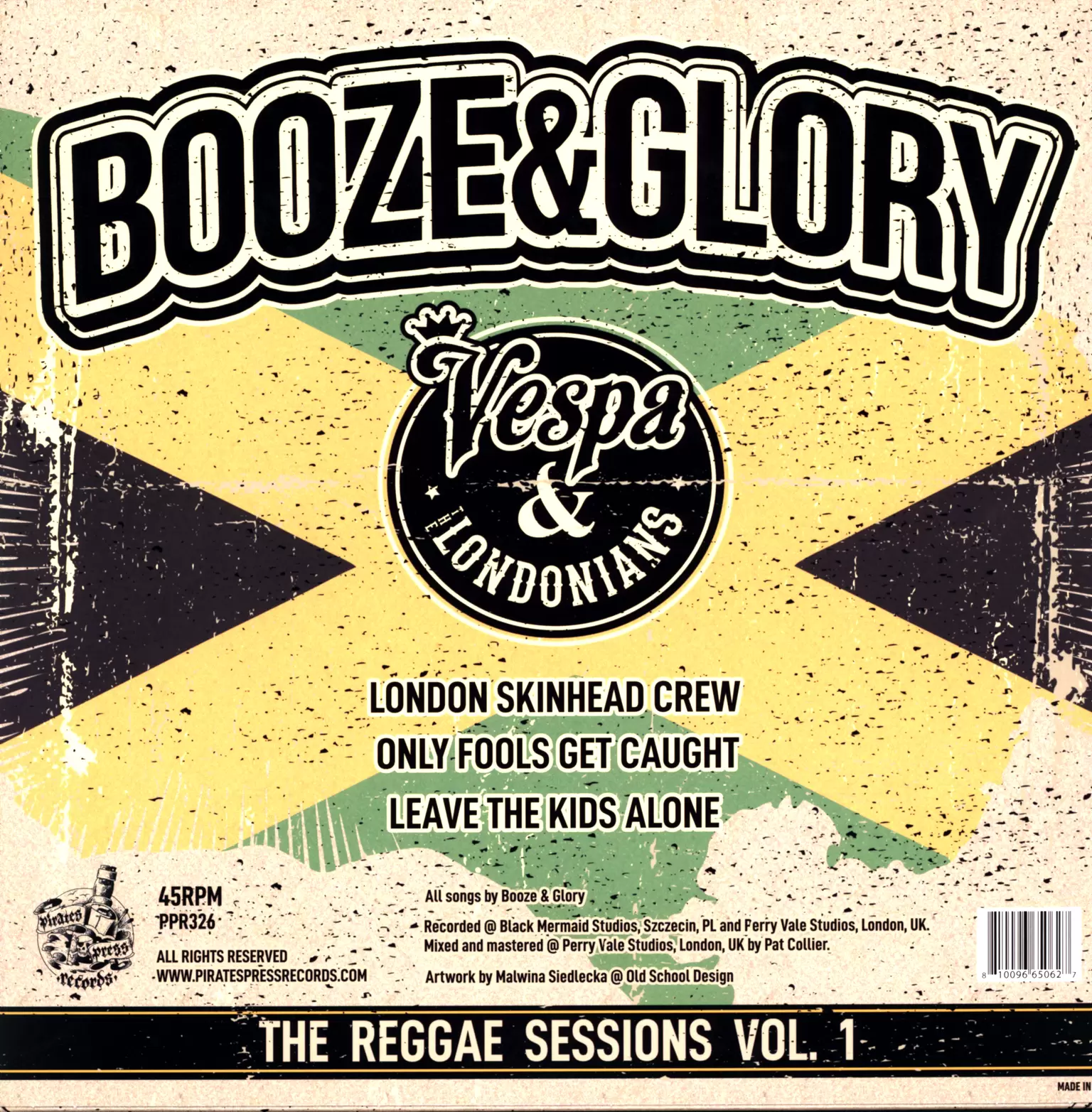 Booze & Glory: The Reggae Sessions Vol. 1, 1×12" Maxi Single (Vinyl)