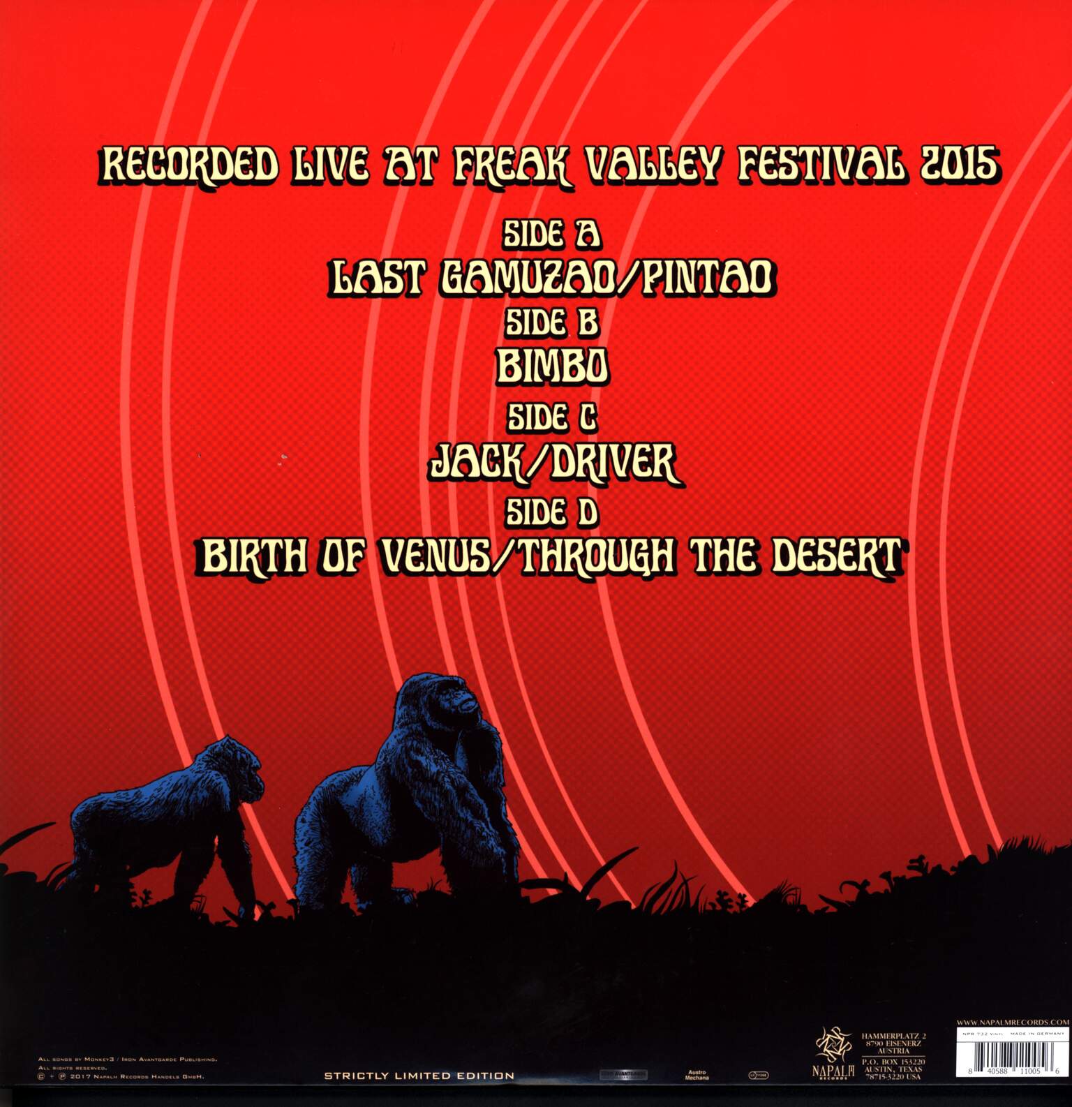 Monkey 3: Live At Freak Valley, 2×LP (Vinyl)
