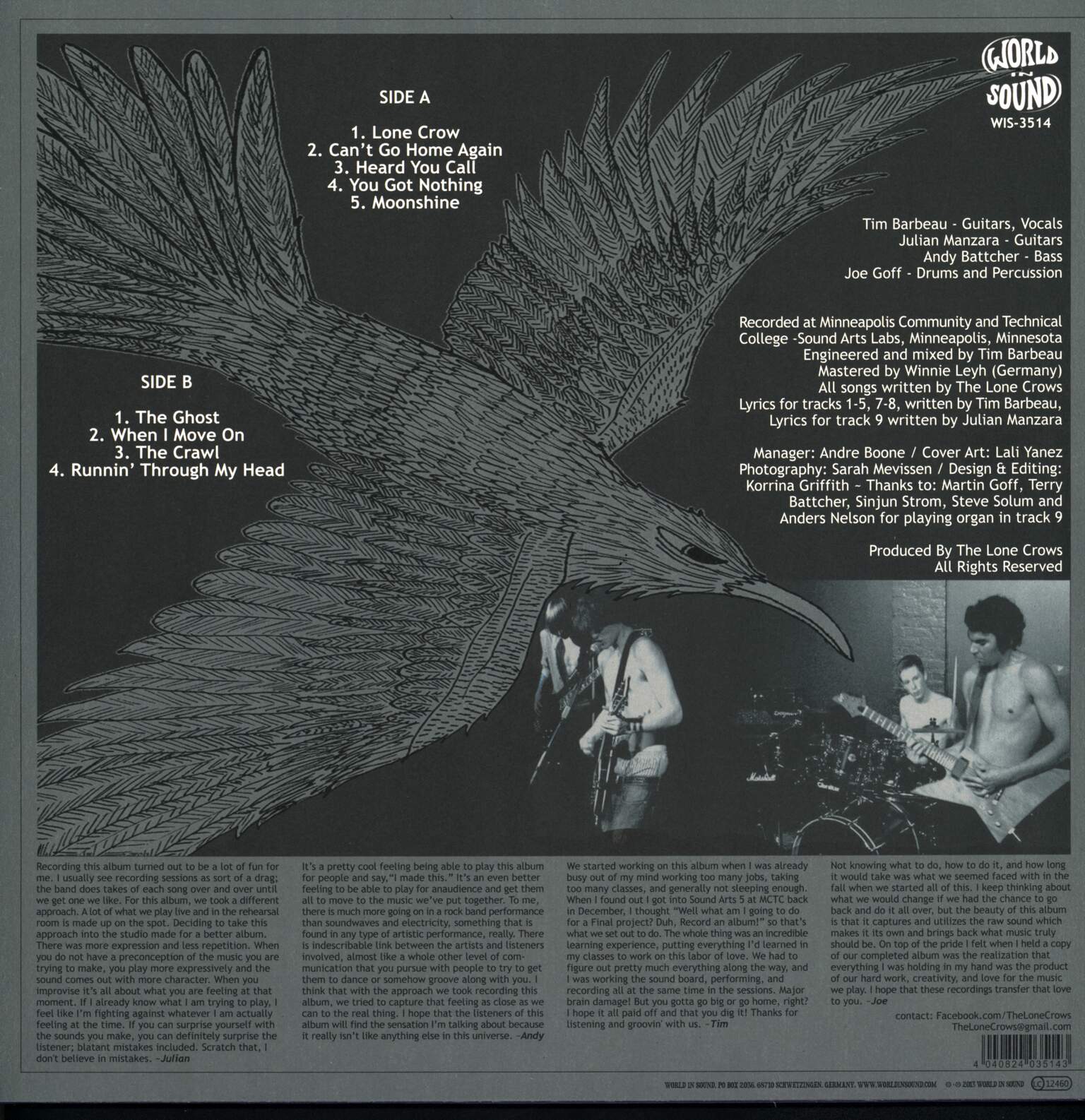 The Lone Crows: The Lone Crows, 1×LP (Vinyl)