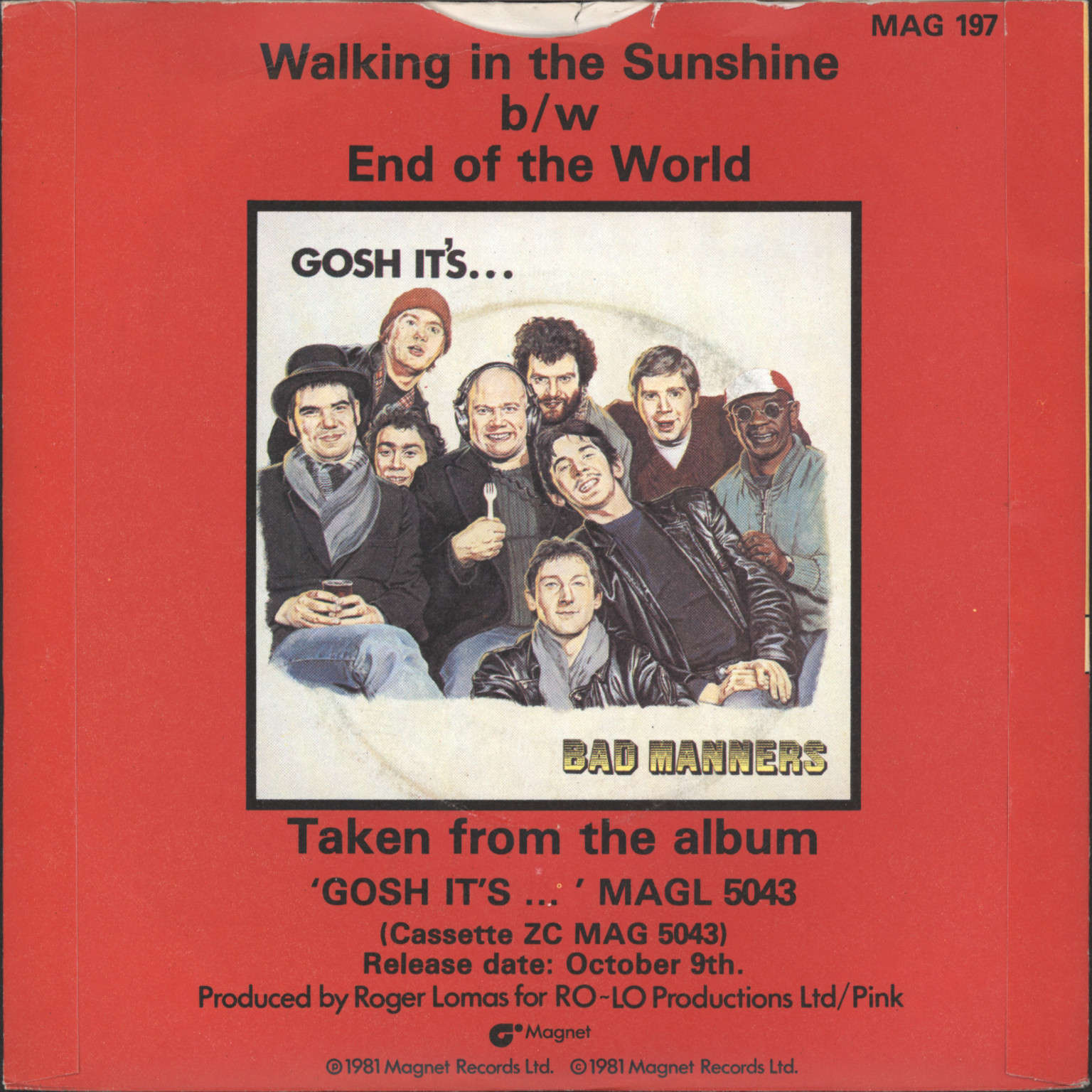 Bad Manners: Walking In The Sunshine, 1×7" Single (Vinyl)