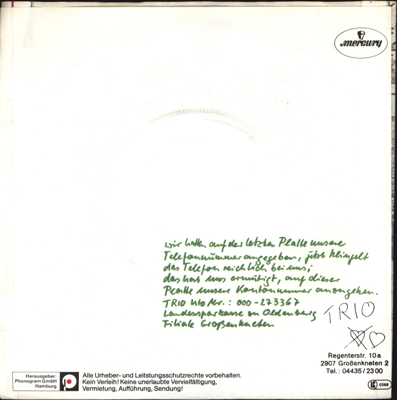 Trio: Anna - Lassmichrein Lassmichraus, 1×7" Single (Vinyl)