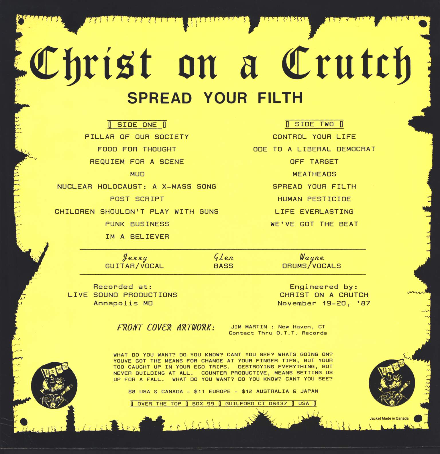 Christ on a Crutch: Spread Your Filth, 1×LP (Vinyl)