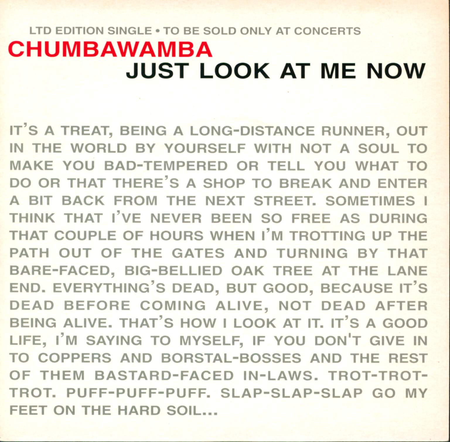 Chumbawamba: Just Look At Me Now