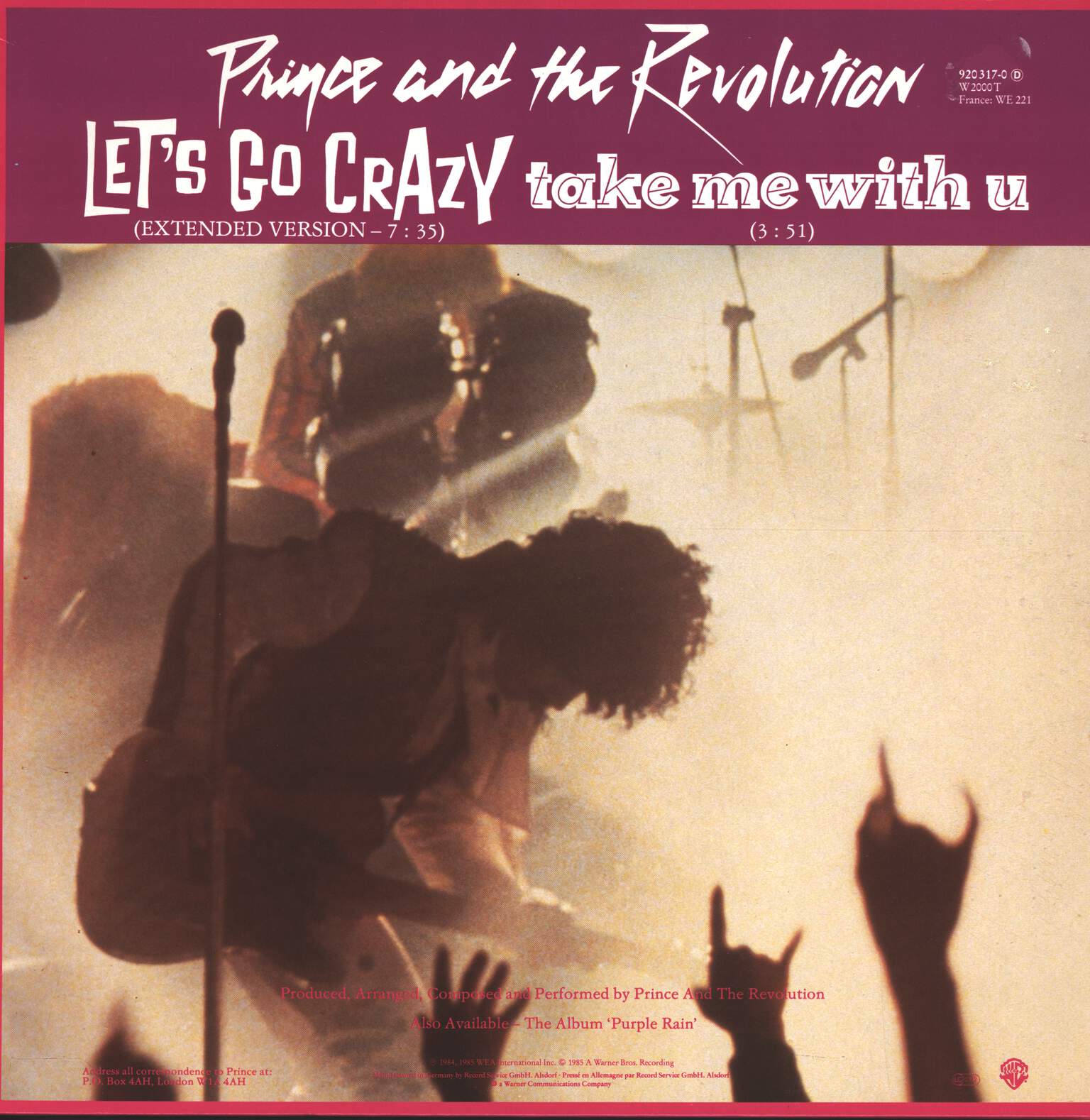 Prince and the Revolution: Let's Go Crazy / Take Me With U / Erotic City