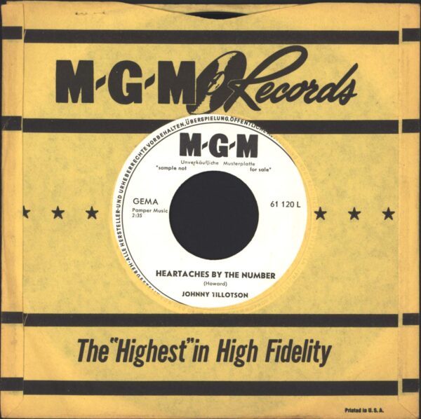 Johnny Tillotson: Heartaches By The Number / Your Mem'ry Comes Along