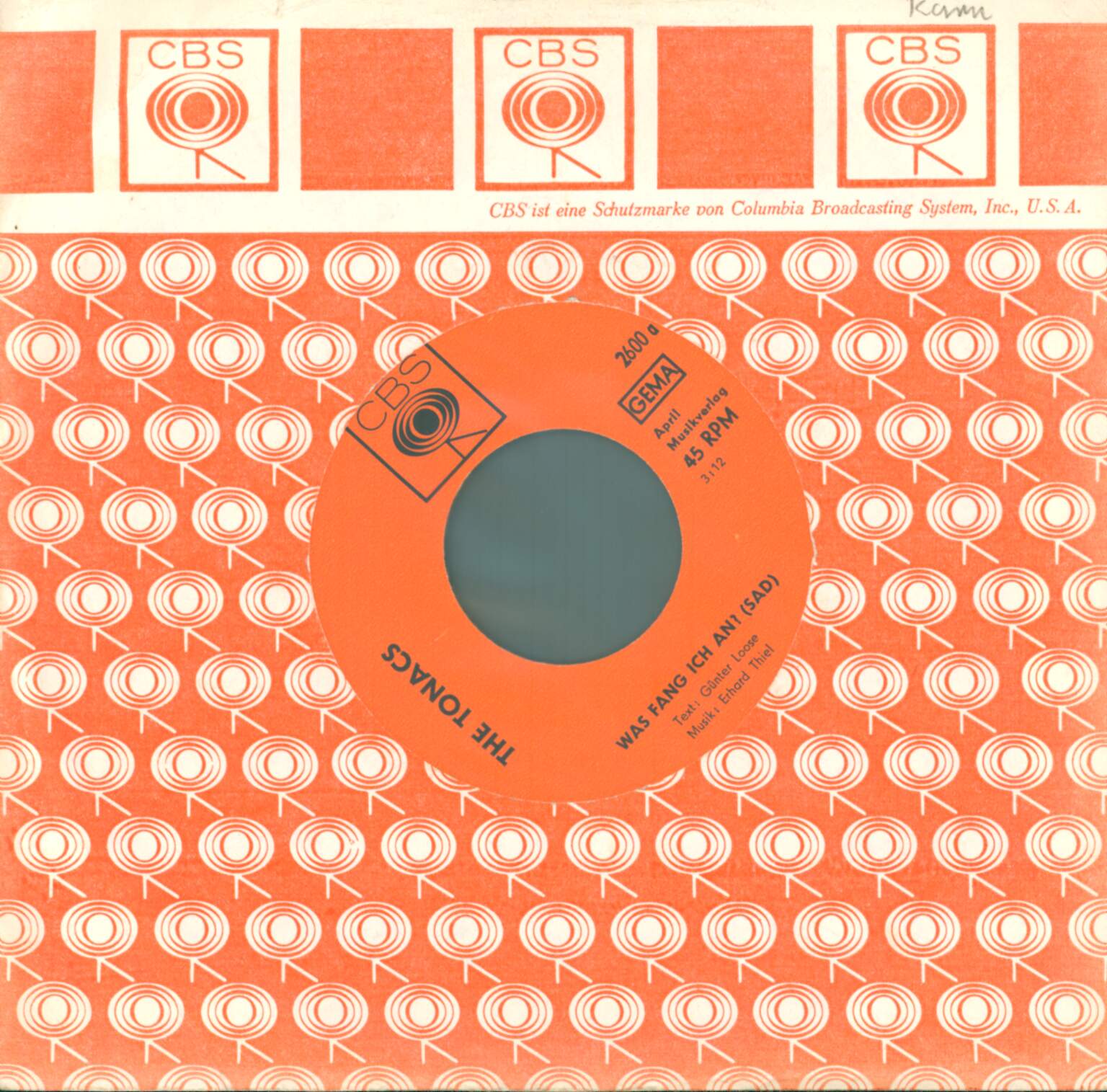 The Tonacs: Was Fang Ich An? (Sad) / Darlin' (Want You)